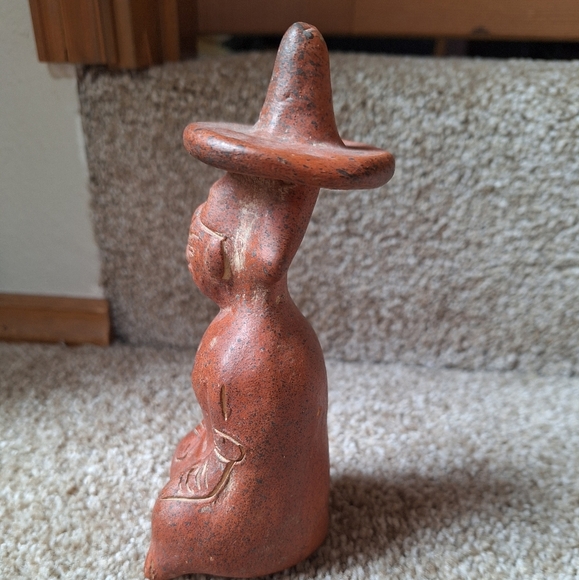 Vintage 1974 Mexican Aztec Terracotta Figurine Folk Art. 6.5" - Picture 2 of 6